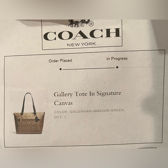 NWT COACH Gallery Tote In Signature Canvas - Picture 4 of 5